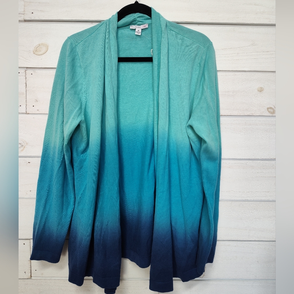 Isaac Mizrahi Live Dip Dye Cardigan Medium